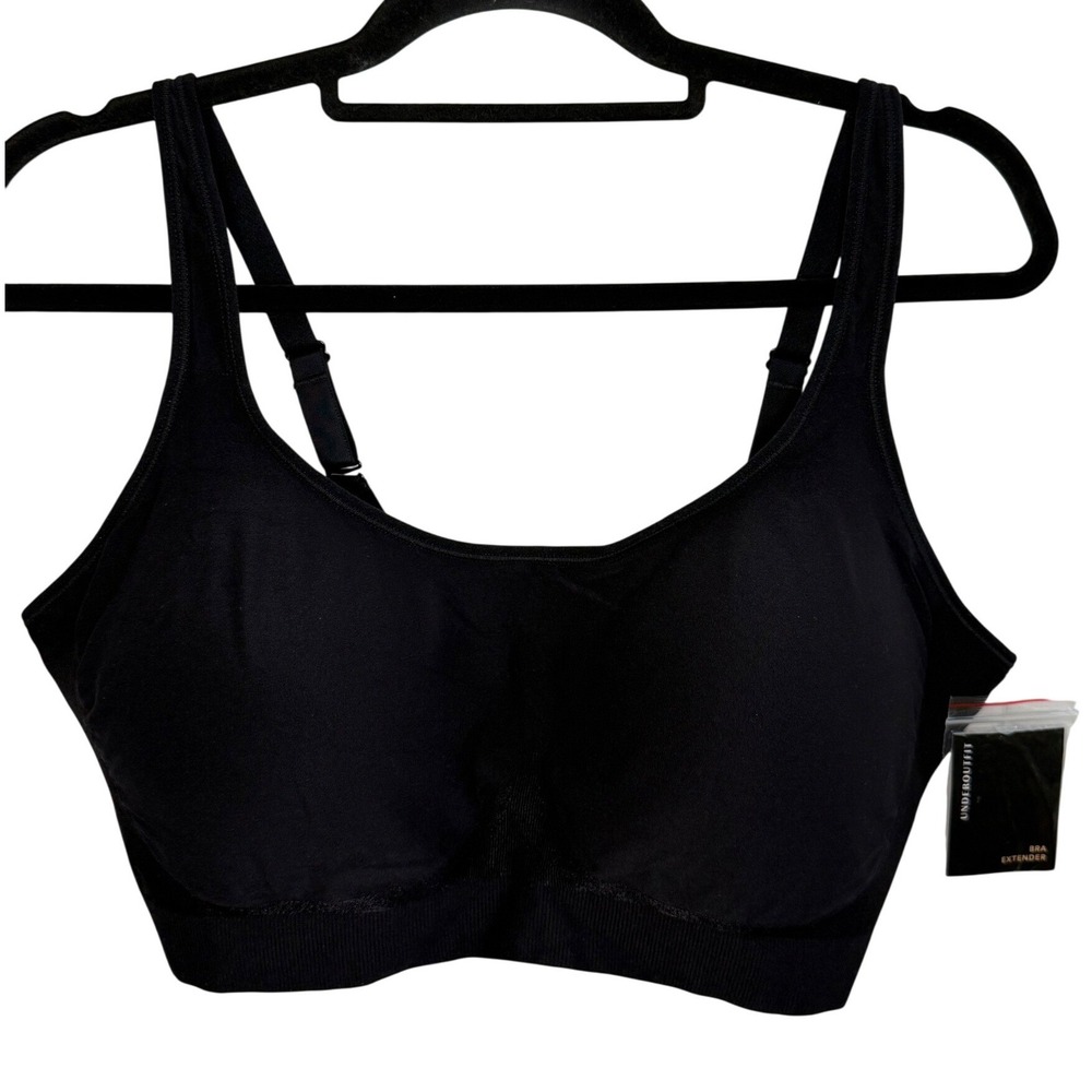 Underoutfit Comfort Shaping Wireless Bra Style‎ 459 Black 4XL Bra Extender New